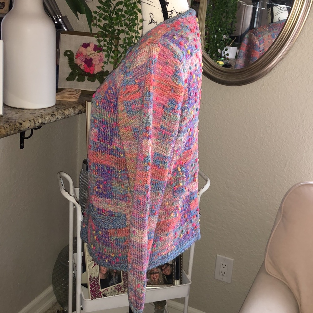 Cat lady vintage wool button down sweater - Picture 5 of 7